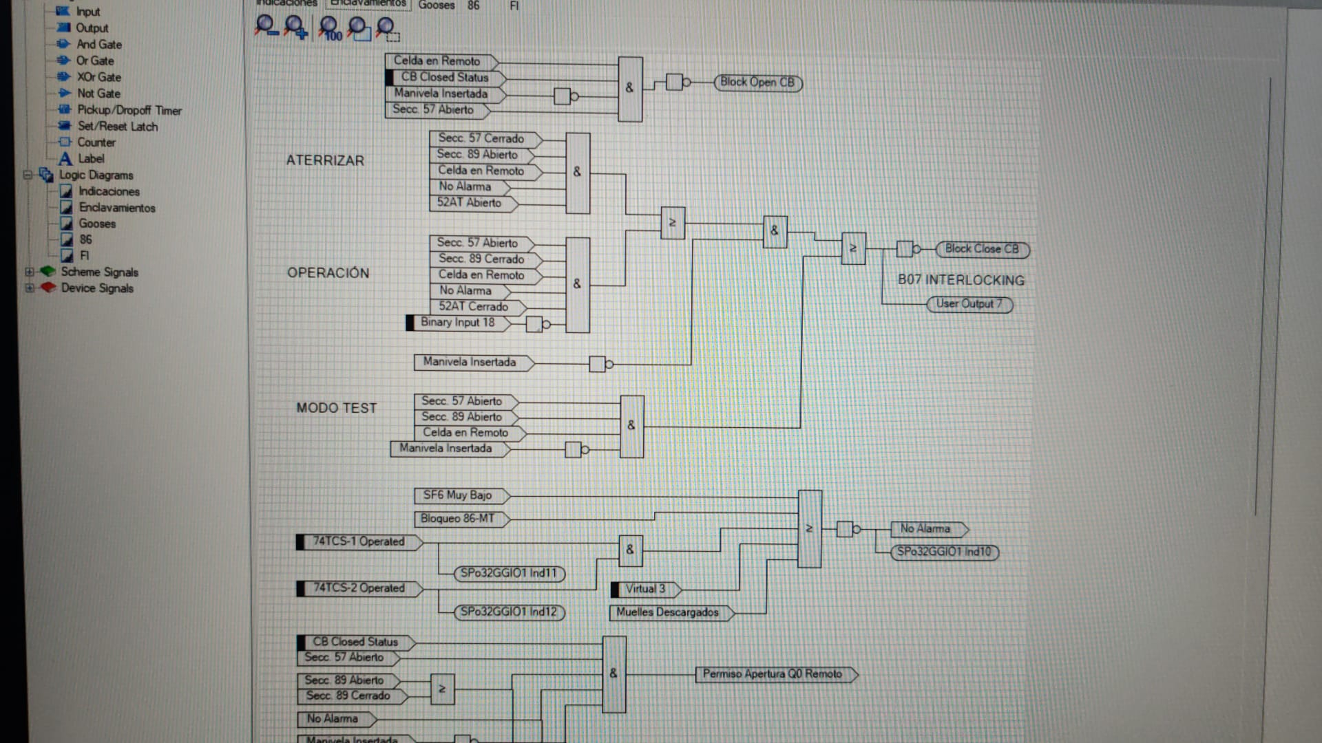 Diagrama interlocking y permisos (segunda captura)